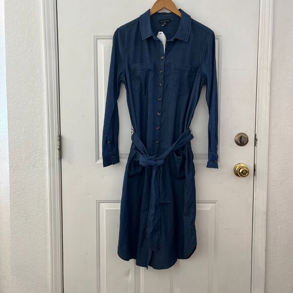 Universal Standard Woman's Blue Chambery Shirt Dress Sz 2xs-6-8 - Picture 2 of 12